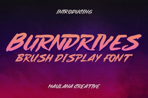 Burndrives: A Slanted Handwritten Display Font for Bold Digital Branding