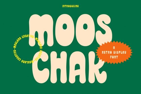 Mooschak: A Bouncy, Bold Display Font for Creative Projects
