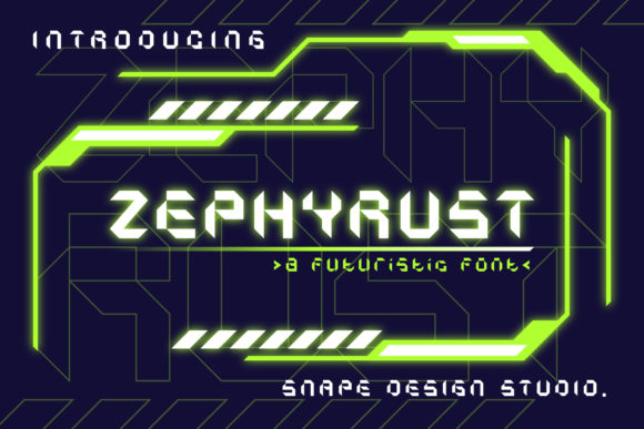 Zephyrust: A Modern Futuristic Display Font for Editorial Design